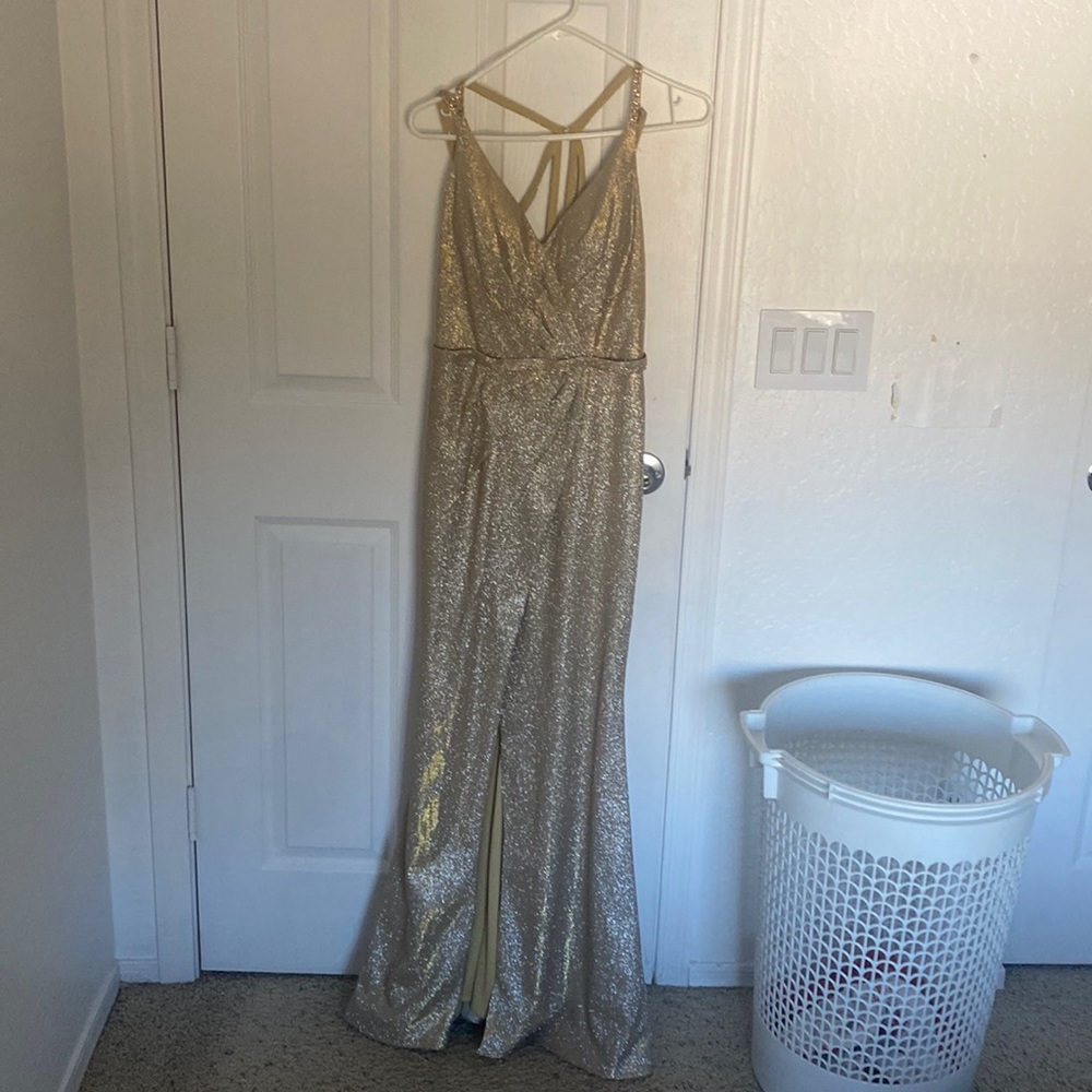 Gold Clarisse evening dress